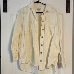 Off white corduroy Madewell button shirt